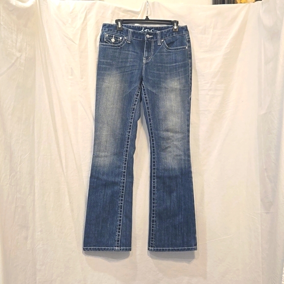 INC - Blue Denim Bootcut Jeans - (8) - Picture 1 of 4